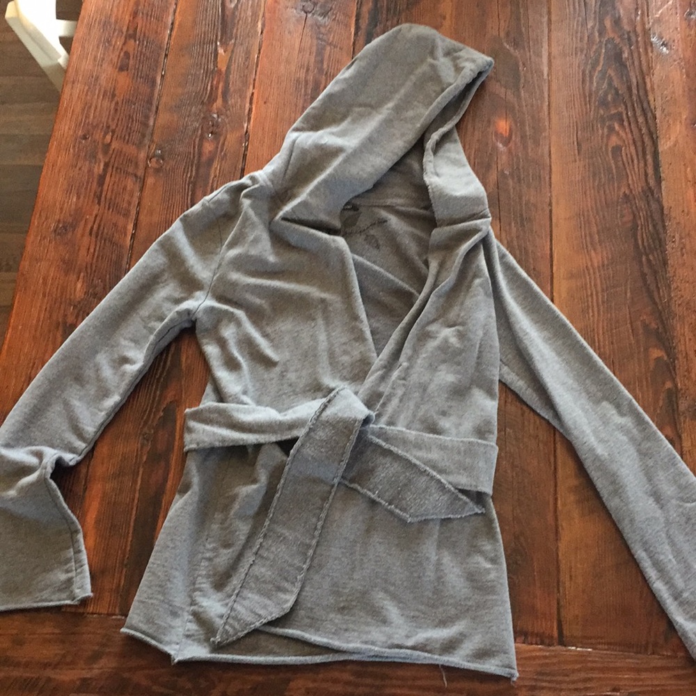 Belted jacket with hood